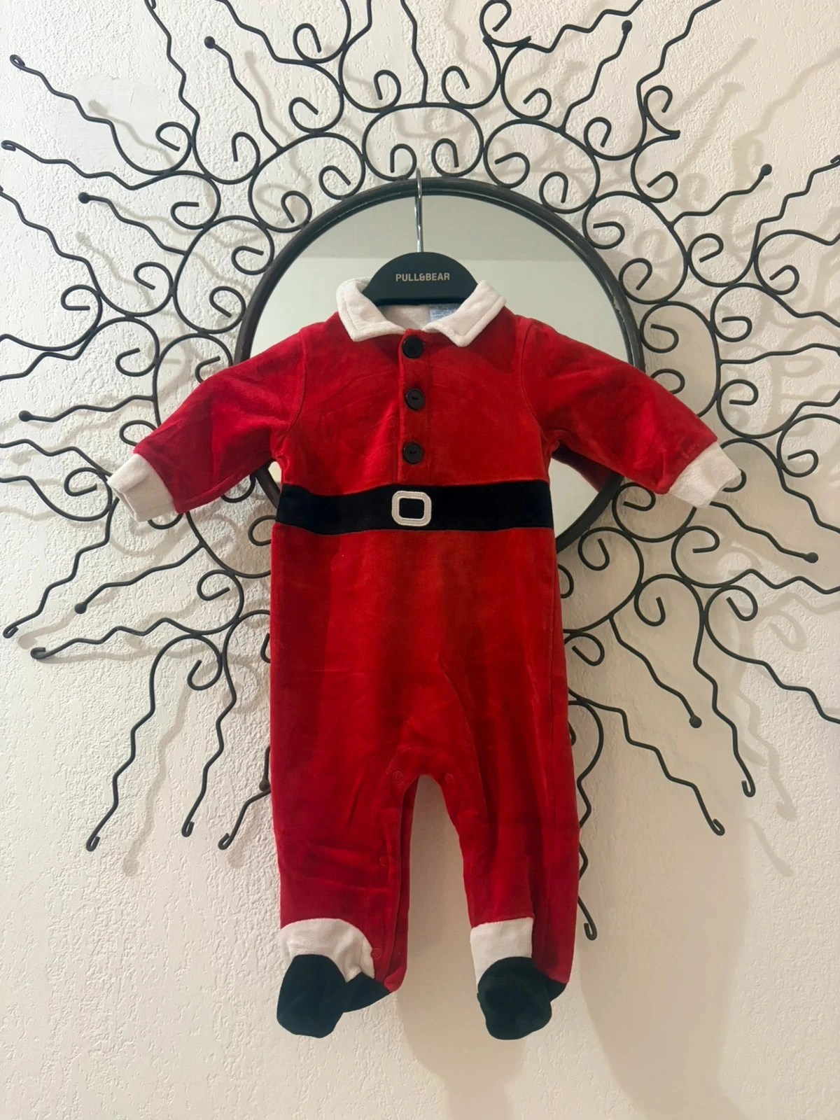 Pijama de veludo do Papai Noel para bebê 0-3 meses – photo 2